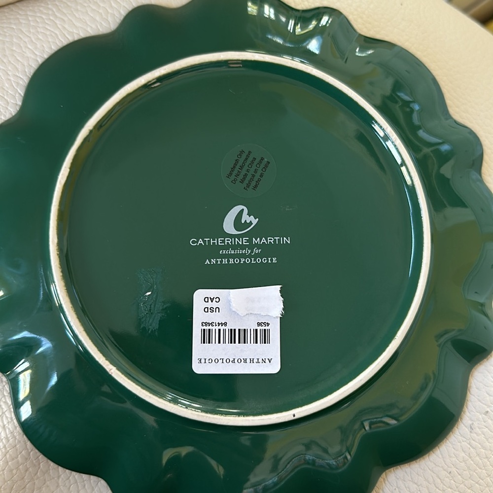 Anthropologie Catherine Martin Starry Night Dessert Plate NWT Green 2 Available - Picture 6 of 7